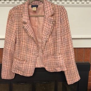 Vintage Light pink and black blazer jacket womens size large